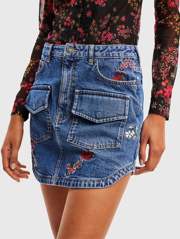 Emboidery high waist skirt  - 3