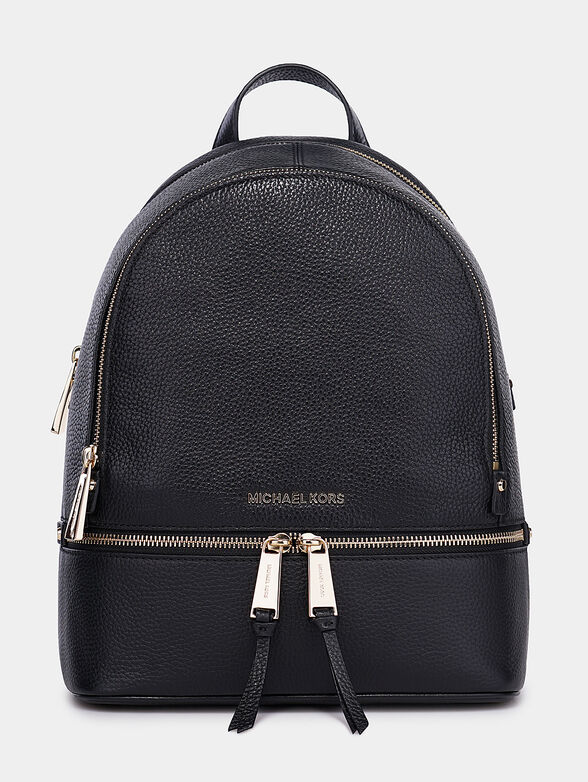 RHEA Leather backpack in black color - 1
