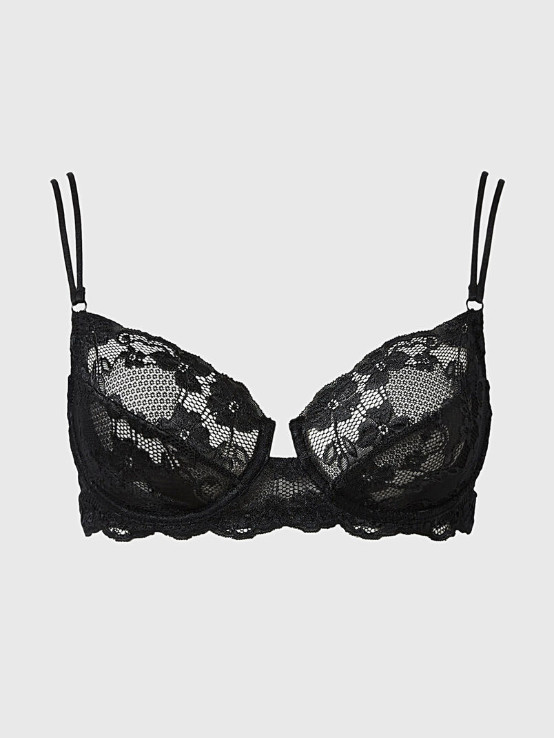 PRIMULA black bra with floral motifs - 3