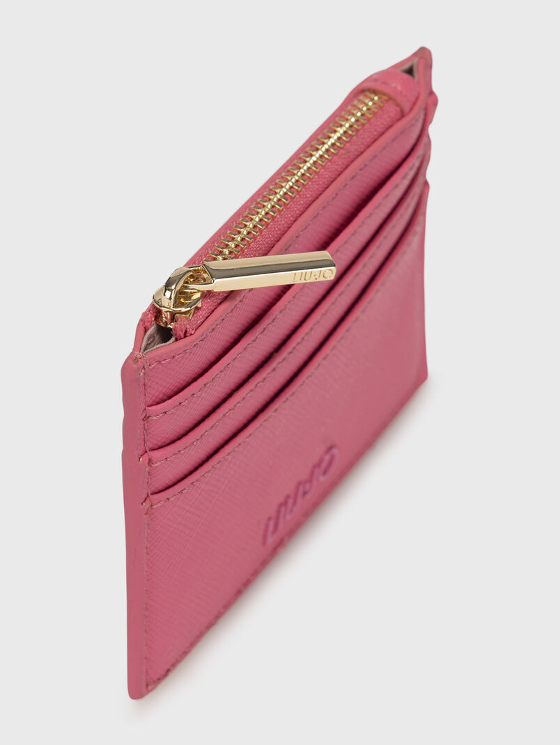 Card holder with zip in black - 3