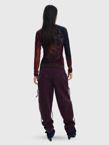 Long sleeved blouse with contrast print - 3