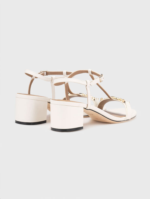 Leather heeled sandals - 3