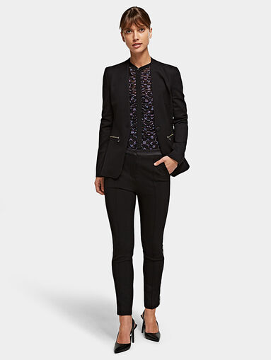 Black punto trousers with branded tapes - 5