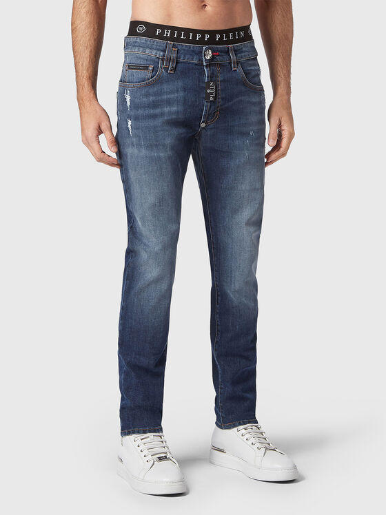 Blue jeans with washed effect - 1