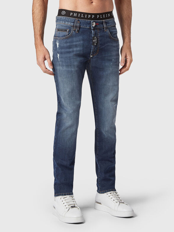 Blue jeans with washed effect - 0