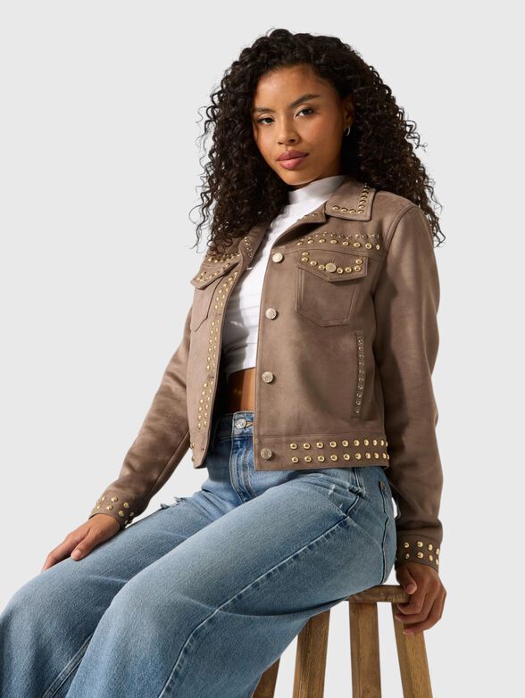 IRINA  jacket with gold tone studs - 4