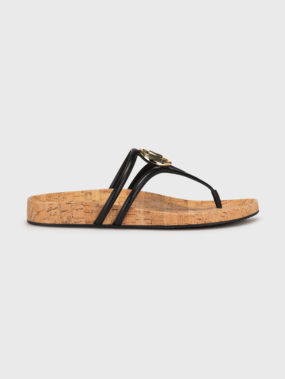 HAMPTON black leather sandals - 1