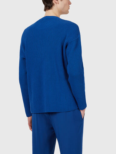 Cotton sweater with oval neckline - 3