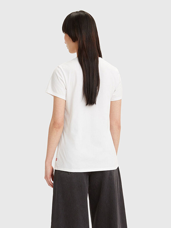 Cotton white T-shirt with logo detail - 2