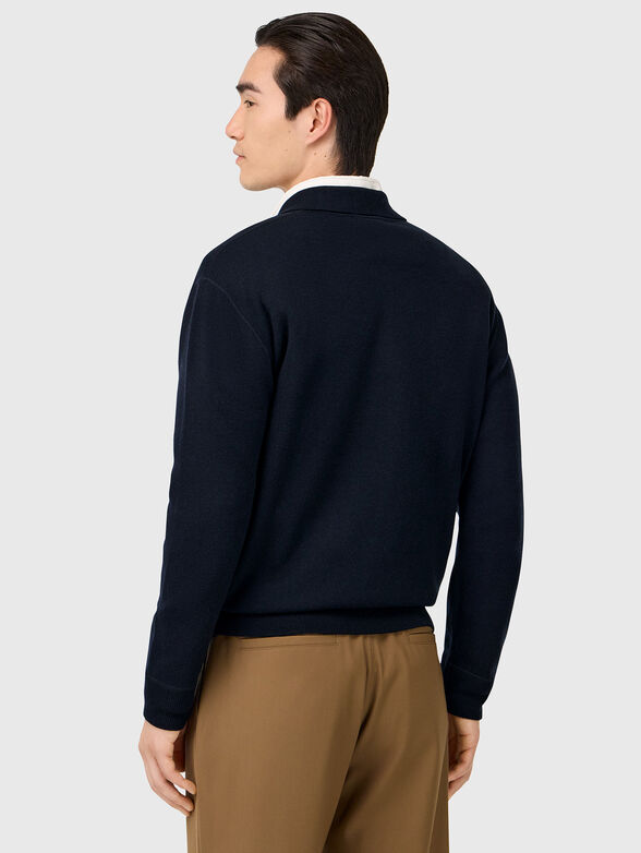 Knitted wool and cashmere polo shirt - 3
