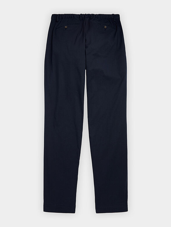 Cotton blend trousers in dark blue - 2