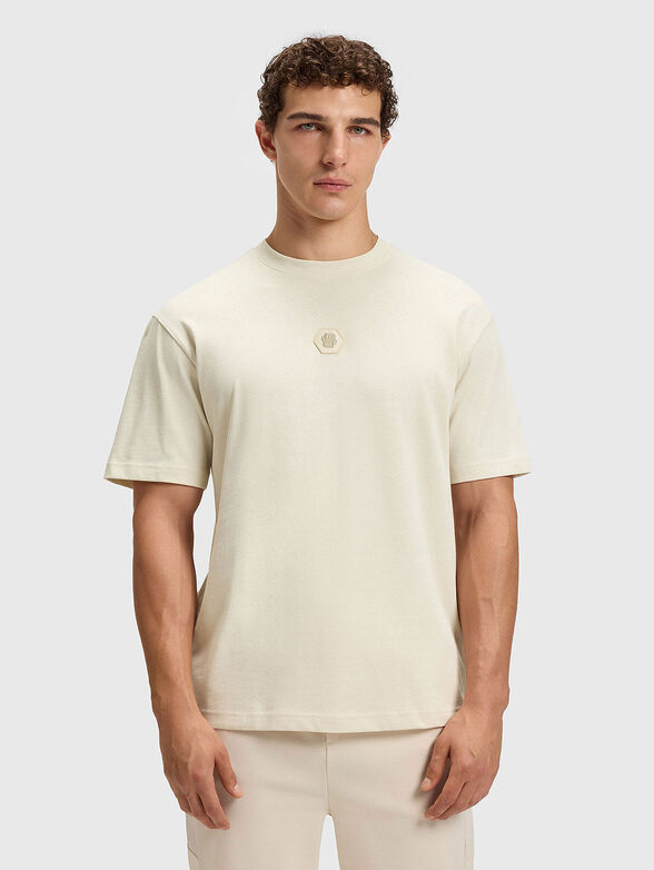 T-shirt with oval neckline in gray - 1