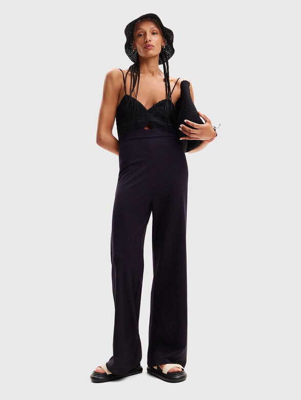 Crochet jumpsuit in black - 1