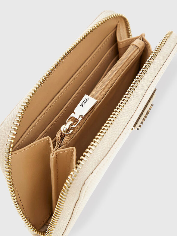 LAUREL beige  wallet with triangular logo accent - 4