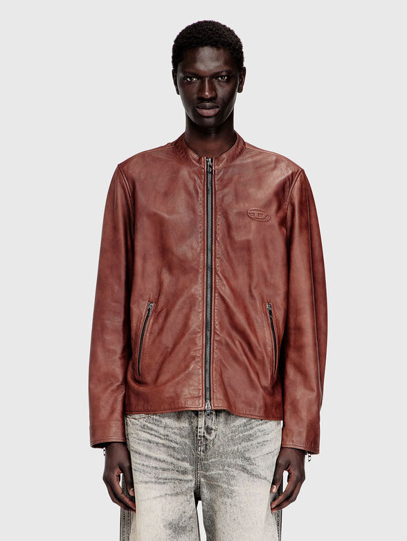 L-TAD-BKBX leather biker jacket with accent back - 1