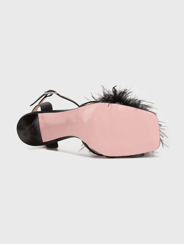 CAMELIA 08 black leather sandals heel - 5