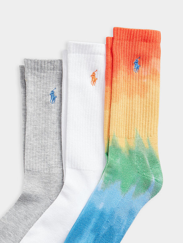 Three pairs of socks with colorful logo accents - 2
