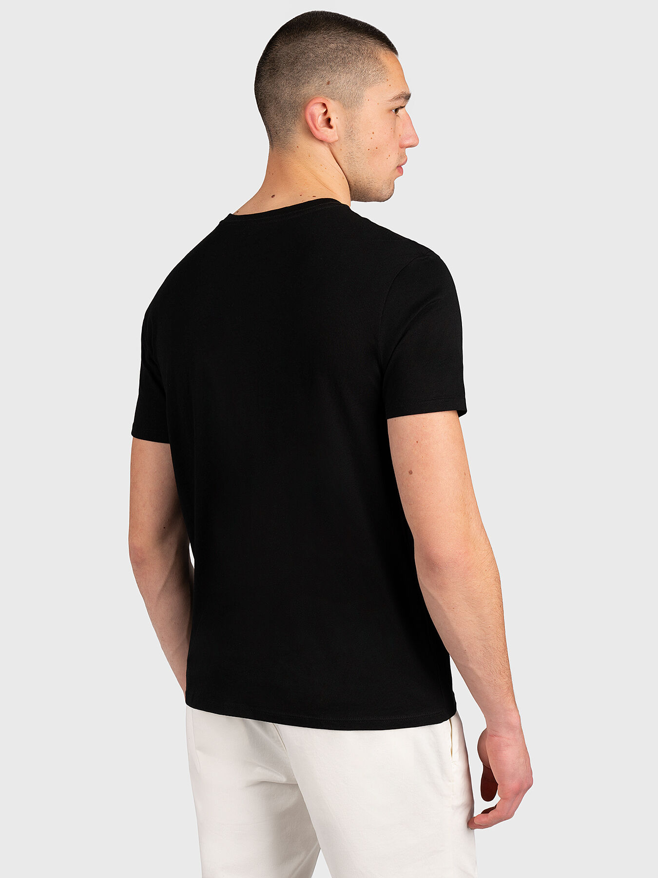 Cotton T-shirt with barcode logo print brand GUESS