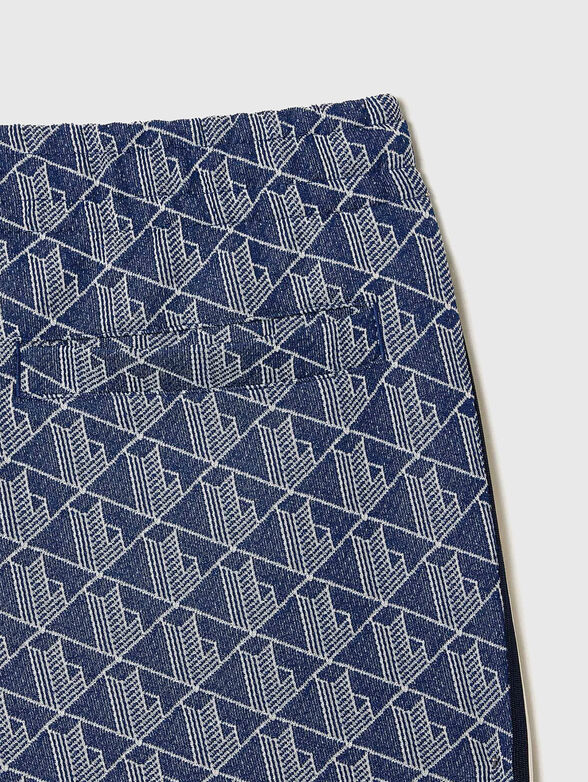 Brown sports trouser with monogram print - 5