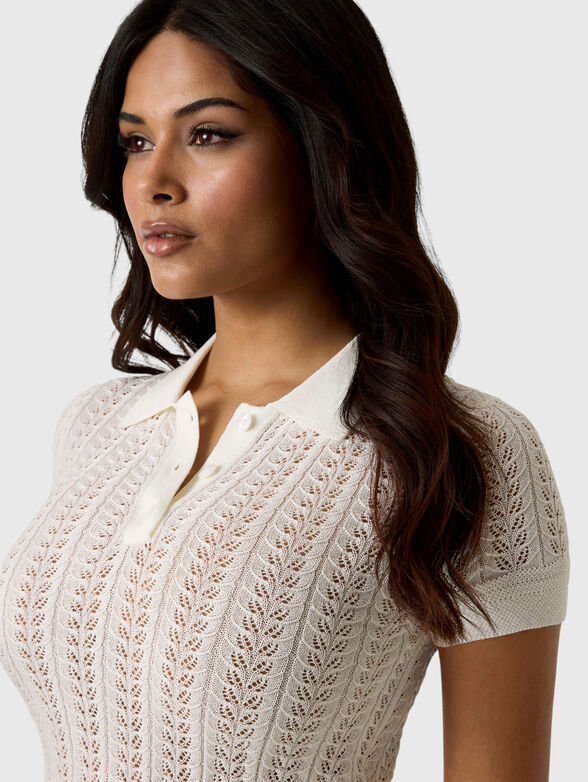 Short-sleeved knit sweater - 4
