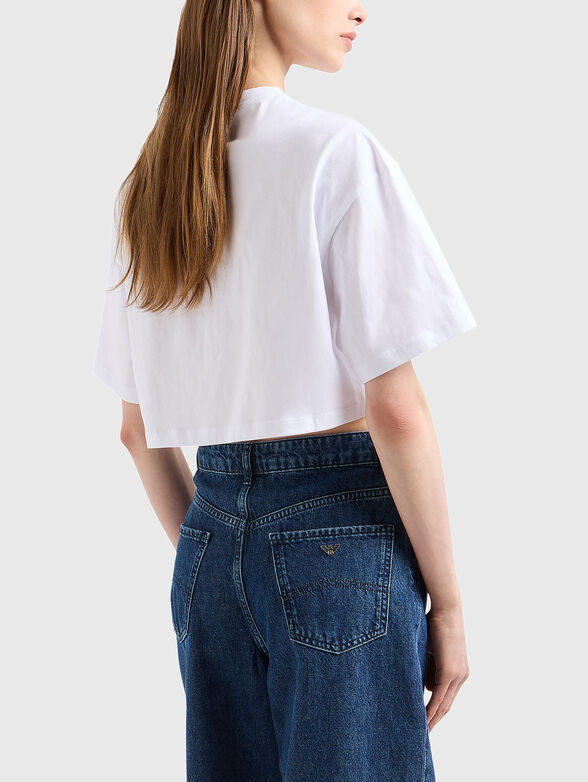 Cropped T-shirt with rhinestone - 3