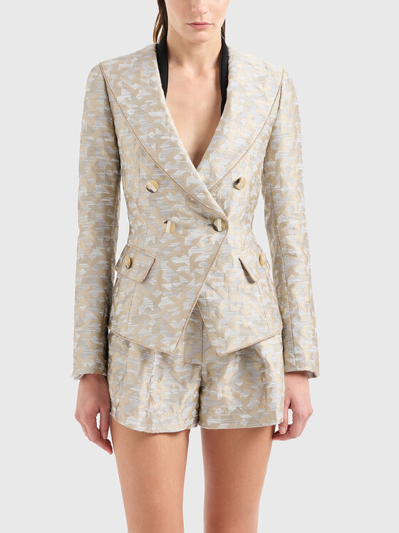 Jacquard jacket with double-breasted fastening  - 1