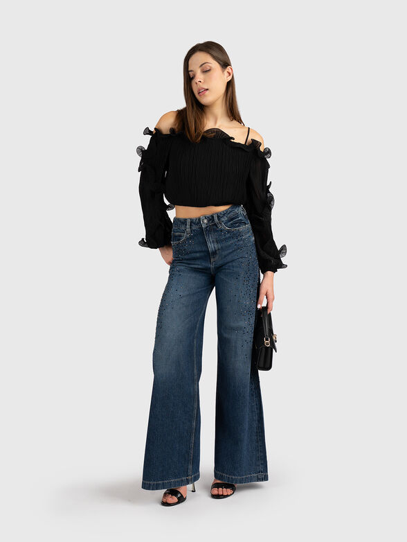 GABRIELLA pleated blouse with ruffles and dropped shoulders - 2