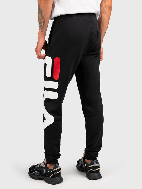 Черен спортен панталон BRONTE с контрастно лого - 2