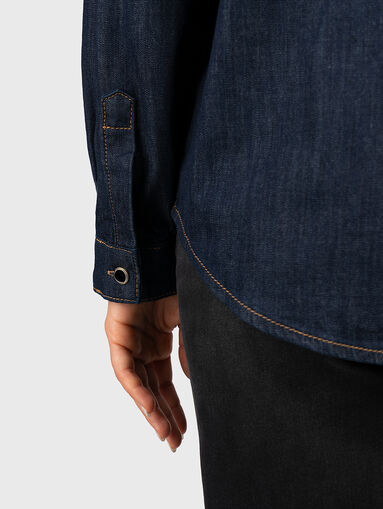 Denim shirt with accent pockets  - 4