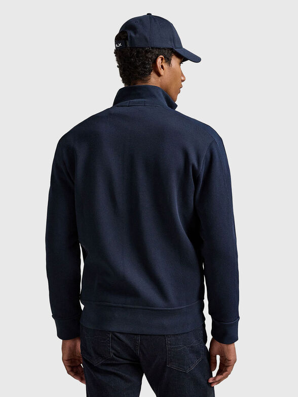 Navy blue sweatshirt with zip - 3