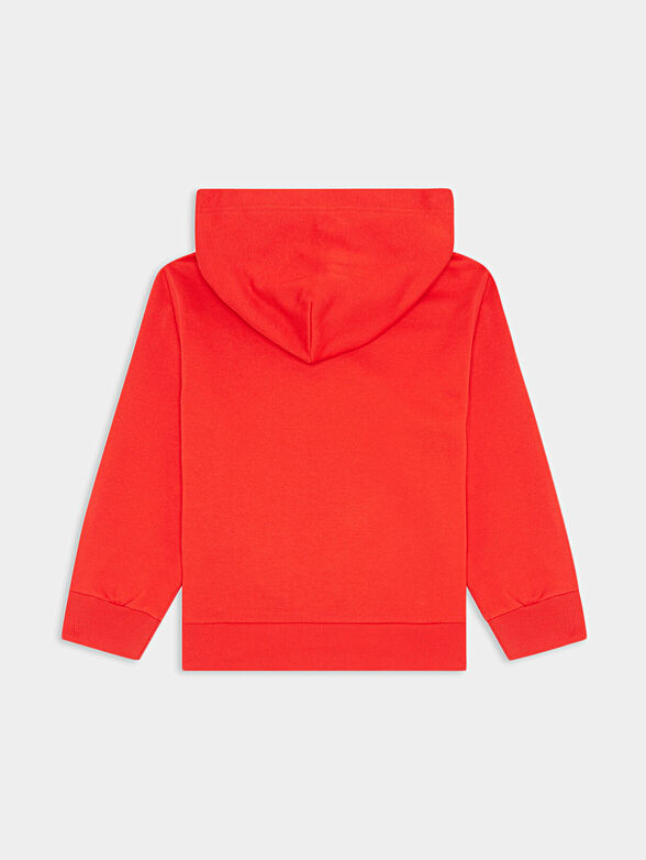 Sweatshirt with gold-coloured print and hood - 2