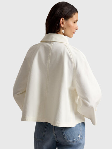 White cotton jacket with a high collar - 3
