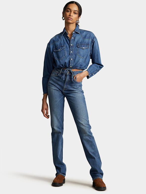 Denim shirt with snap buttons - 2