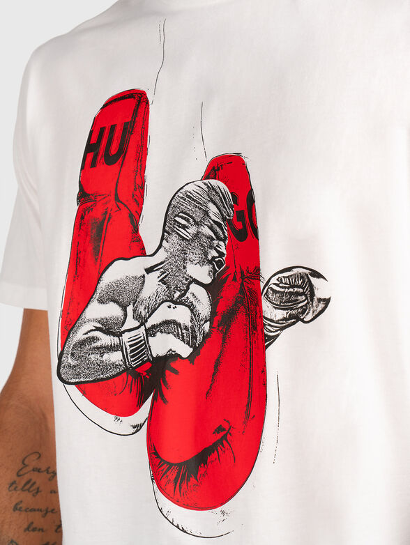 Cotton T-shirt with print - 4