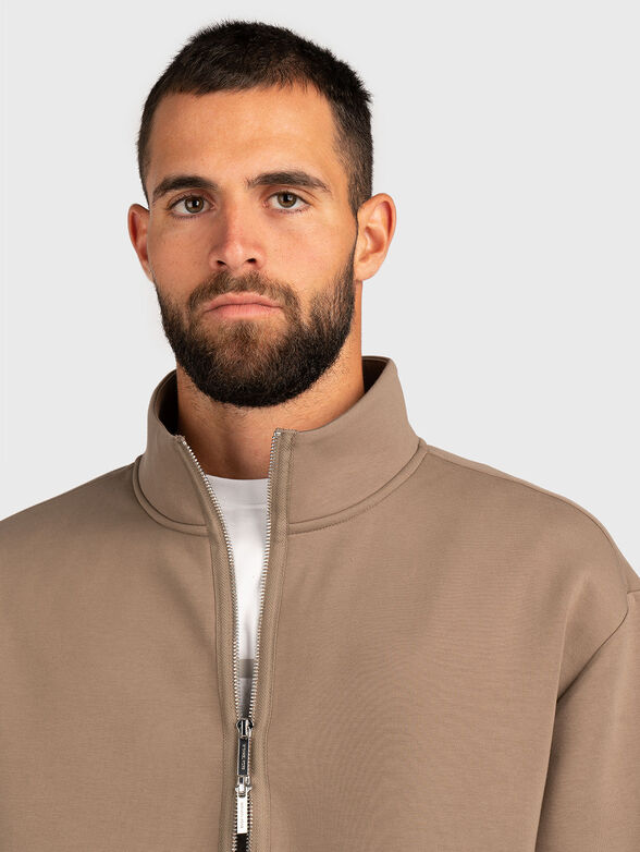 Cotton blend sweatshirt with zip - 5