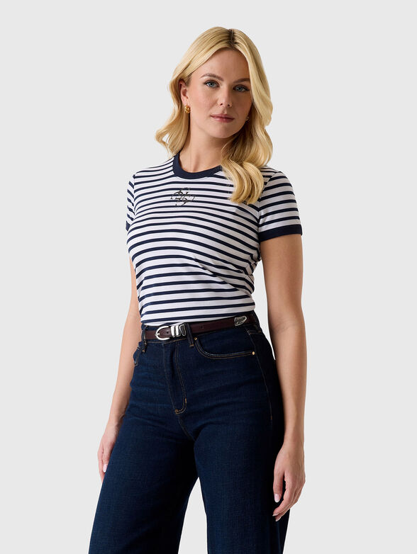 Striped T-shirt with logo detail - 1