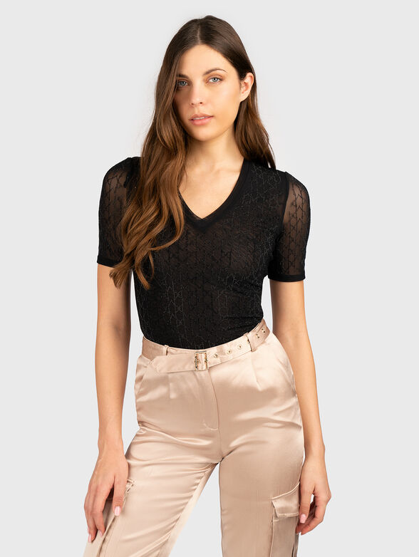 ARIA black blouse with rhinestones  - 1