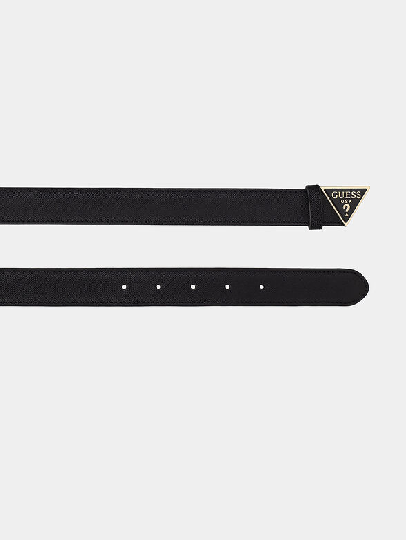 Black belt with triangle metal logo buckle  - 2