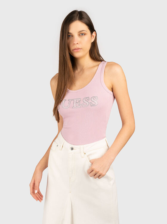 Ribbed top with rhinestones  - 1