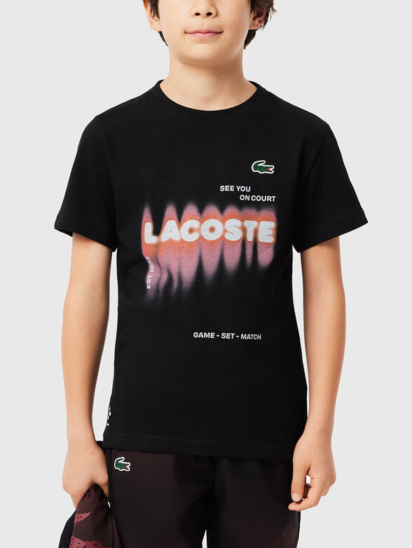 Black T-shirt with contrast print - 1