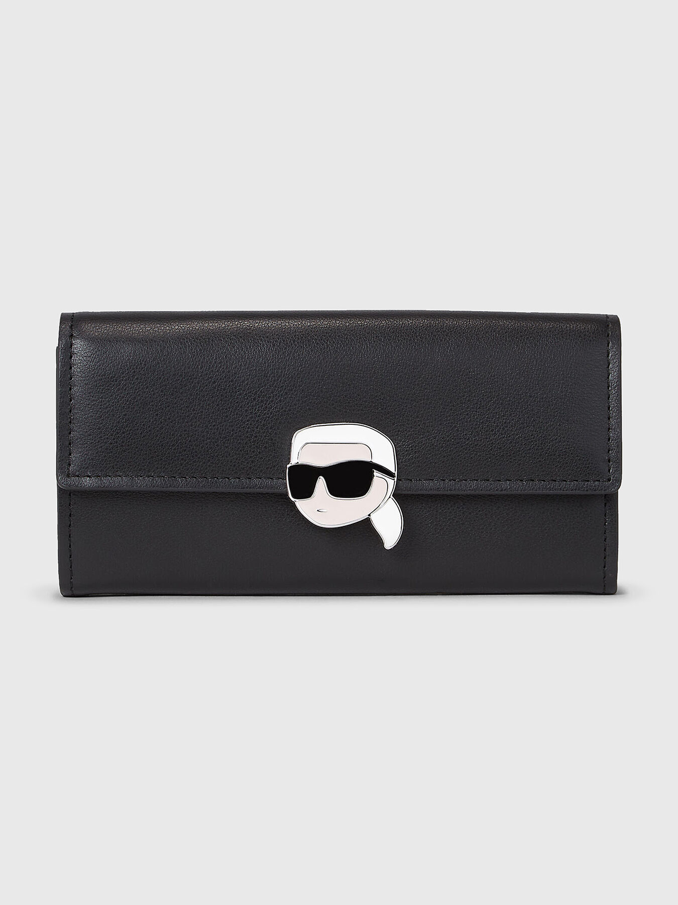 ★KIRSH★ Collection Branding Iron Leather Wallet Black K/LOOM LEATHER BI-FOLD WALLET | Black | Men | KARL LAGERFELD