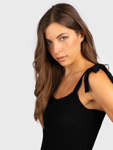 Black dress with mini logo accent  - 4