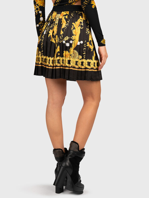 Mini pleated skirt with baroque print  - 2