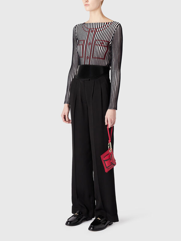 High waisted straight leg trousers - 4