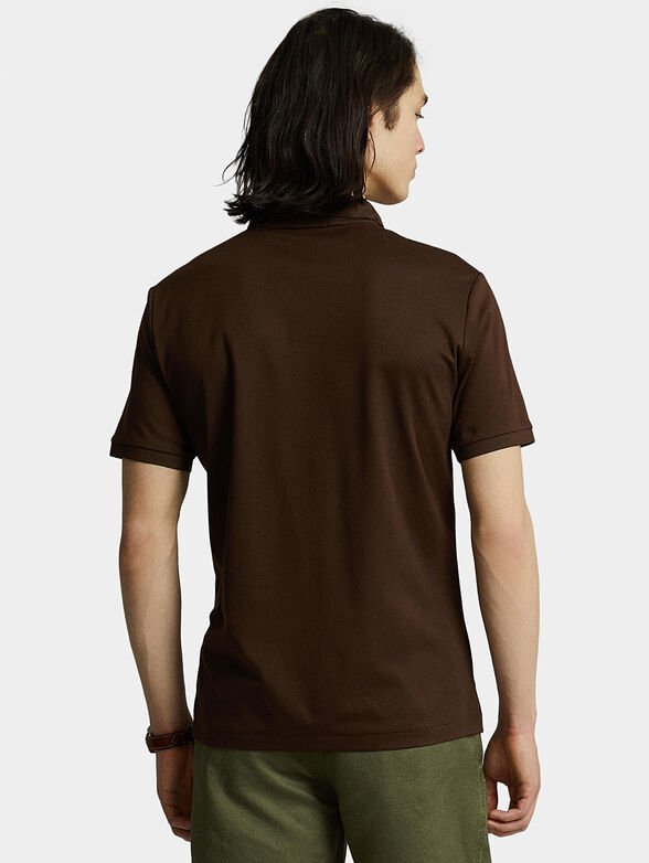 Dark brown cotton Polo shirt - 3