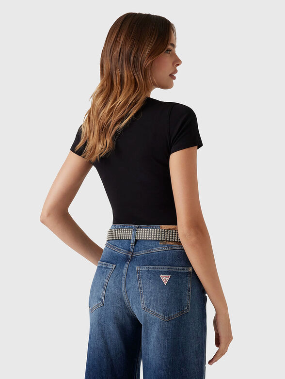 Cotton T-shirt with oval neckline - 3