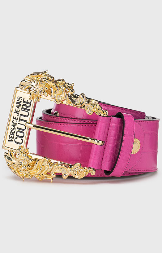 ??? Versace Jeans Couture VITELLO PINK LOGO BUCKLE BELT NWT??⭐️? Versace Medusa Buckle Belt | Saks Fifth Avenue main image 4