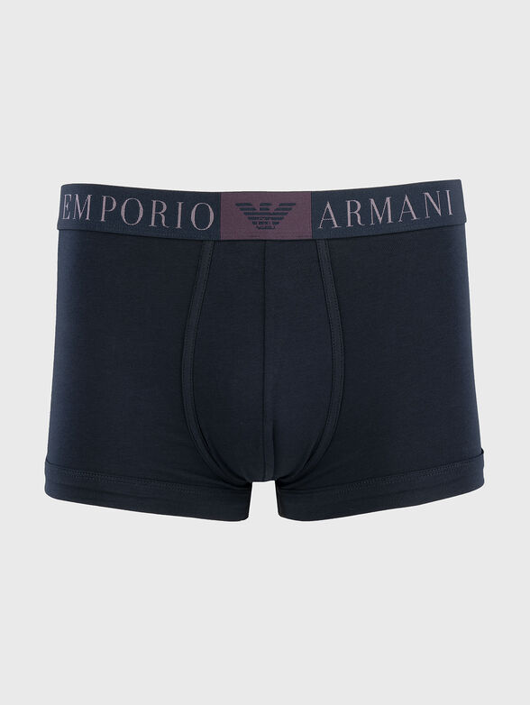 Cotton boxer shorts with contrasting logo - 1
