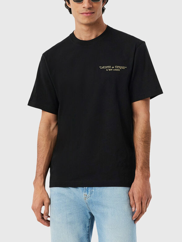 Cotton T-shirt with a round neckline - 1