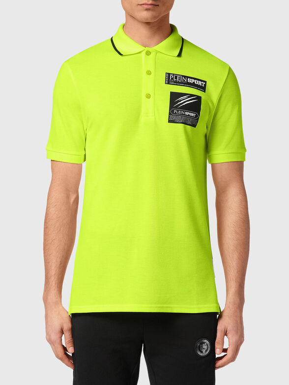 Polo shirt in black with contact logo print - 1